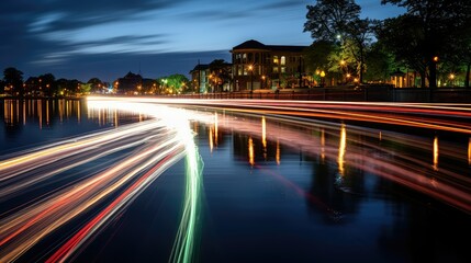 traffic city light streaks