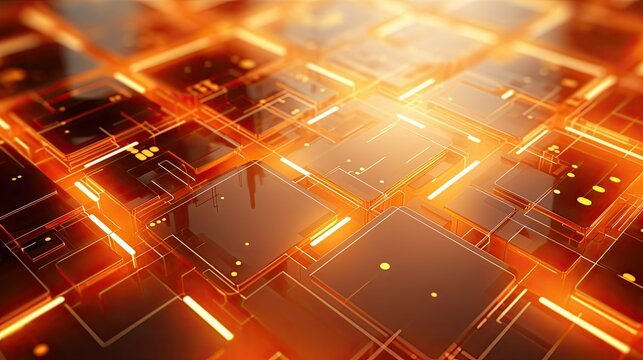 shapes orange technology background