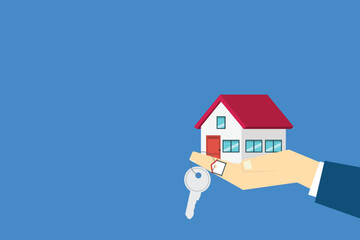 Buy or rent house . Real estate, mortgage loan concept.	