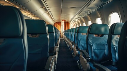 table blurred aircraft interior