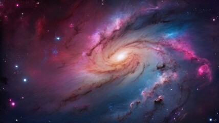 Beautiful galaxy planet background with vibrant colors