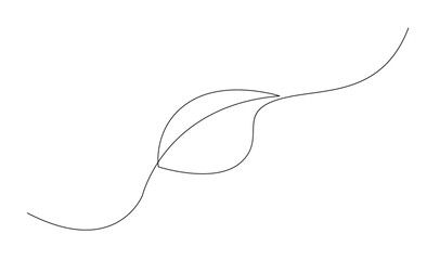 Obraz premium leaf of plant one line drawing. Vector illustration in continuous line style.