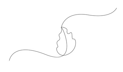 leaf of plant one line drawing. Vector illustration in continuous line style.