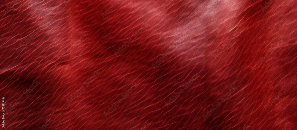 Aufkleber red fabric in close-up view with a softly blurred background, emphasizing texture and color details