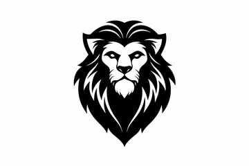  Lion beard logo, silhouette black vector illustration 