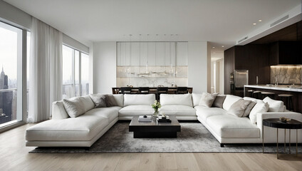Fototapeta na wymiar Modern Luxury New York Condo Apartment 