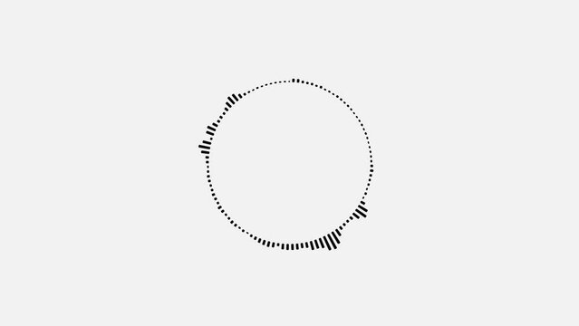 Abstract round sound wave equalizer animation. Circular graphic sound digital player waveform. Music interface audio voice music sound spectrum equalizer