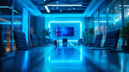 Conference Room with Blue Interior