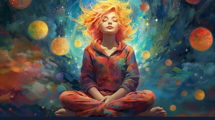Obraz na płótnie Canvas woman meditating