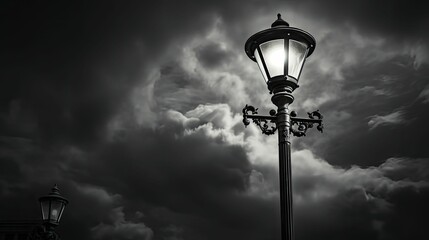lamp black and white lighting