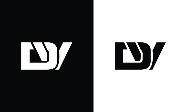 DV Letter Logo Design with Creative Modern Trendy Typography