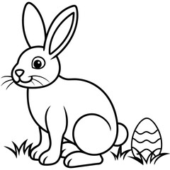 Fototapeta na wymiar Easter bunny rabbit silhouette graphics vector illustration,Easter line art,Easter Svg Design,Laser Cut File Cricut,paper cut and printing,easter SVG,spring svg,Easter for Kids bundle