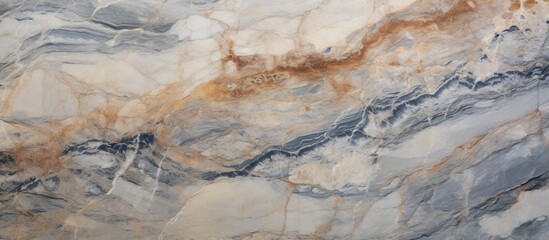Marble slab featuring a detailed brown and blue pattern up close, showcasing intricate designs and textures