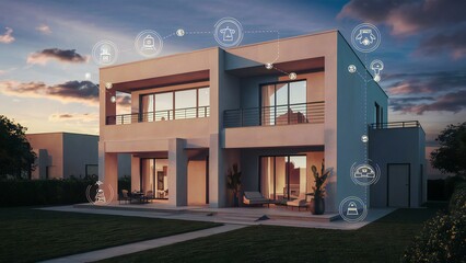 Modern minimal duplex Smart tech home