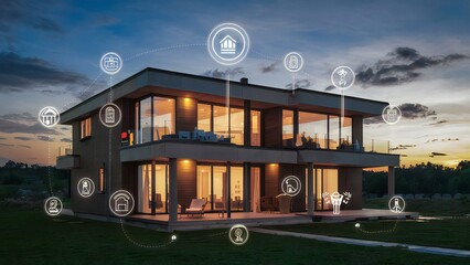 Modern minimal duplex Smart tech home