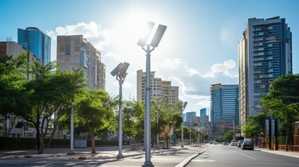streetlight solar lights - obrazy, fototapety, plakaty