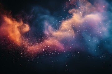 Fototapeta premium colorful smoke clouds, dark red and orange hues, dark blue and purple hues, smoke swirling in the air, dark colors, a colorful smoke cloud background