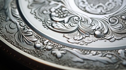 intricate silver gradient medallion