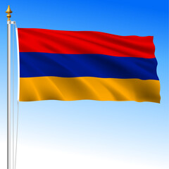 Armenia, official national waving flag, european country, vector illustration