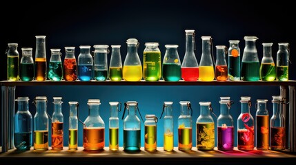 flask chemistry glassware - obrazy, fototapety, plakaty