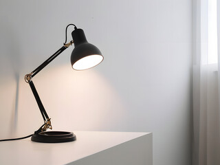 classic old fashion lamp on the table near white colored wall	