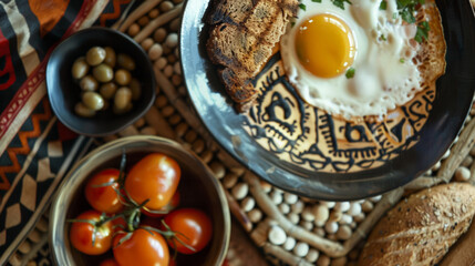 Close-up shot of traditional South African breakfast art