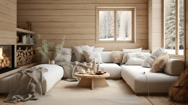 cozy log cabin interior