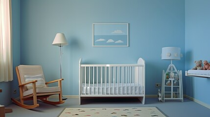 simplicity blue nursery - obrazy, fototapety, plakaty
