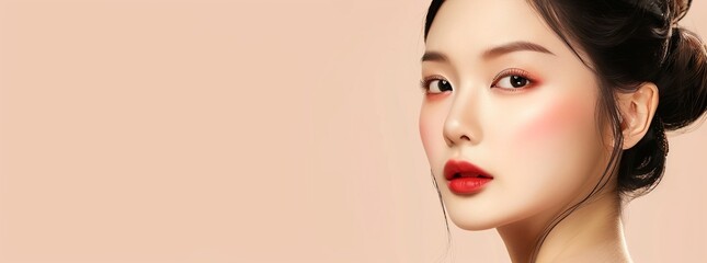 Pretty woman of Asian appearance makeup