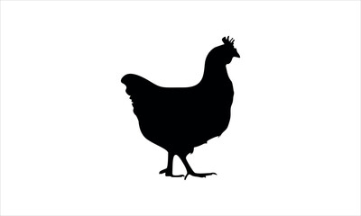 Hen silhouette with various expressions set of 1 vector illustration