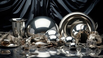 composition metallic silver background