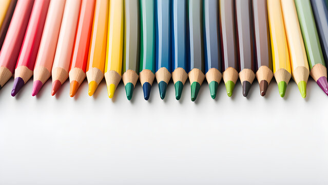 Colored pencils neatly arranged, background image, children's education, Children's Day gifts