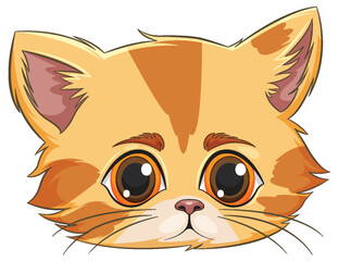 Vector graphic of a cute, orange tabby kitten face. - 776840278