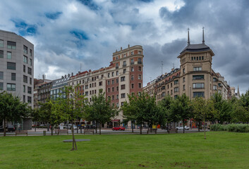 Cityscape of Bilbao at Euskadi Place, Basque Country, Spain