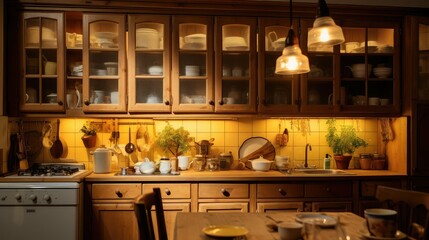 rustic kitchen cabinet lights