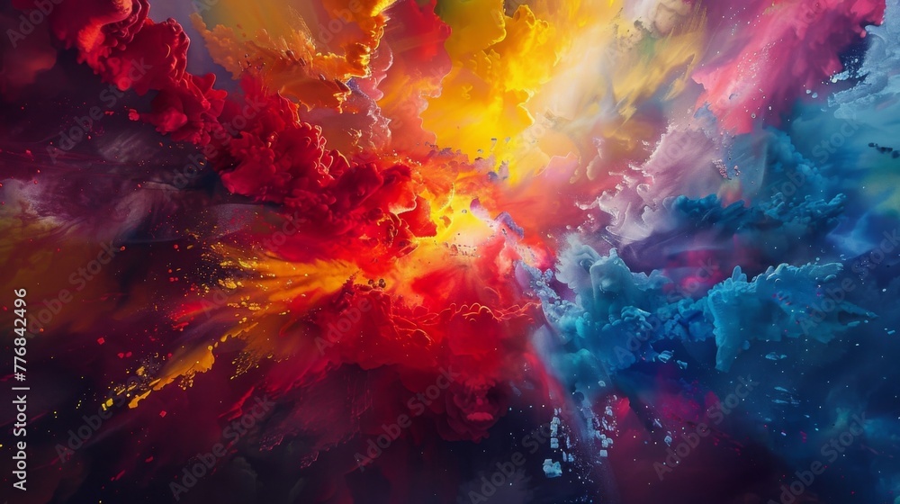 Aufkleber bold splashes of vibrant tones creating an ethereal explosion of color.