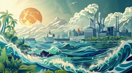 Share the final illustration through various channels such as social media, websites, or environmental advocacy groups to raise awareness about climate change 