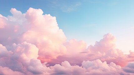 fluffy pink blue sky