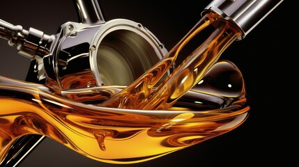 smoothly pouring engine oil