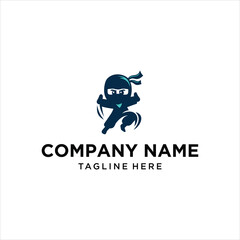 ninja logo, design inspiration, illustration, vector