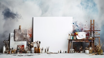 artist grey studio background