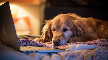 paws golden retriever computer