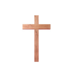 Wooden cross on a Transparent Background
