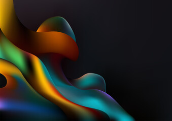 A colorful abstract liquid swirl against a dark background - 776850856