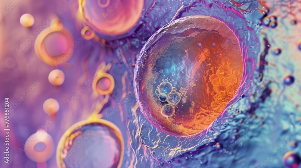 Poster microscopic image of an egg cell from a different species showcasing the unique adaptations and stru