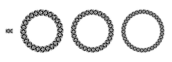 Obraz premium Greek frame, Circle Frame, Decorative border, vintage ornaments with seamless pattern vector illustration 