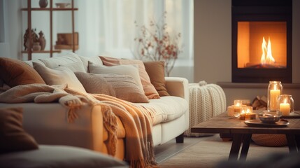soft blurred living room interior design