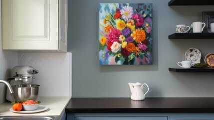 floral small frame canvas interior