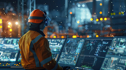 Engineer analyzing processes