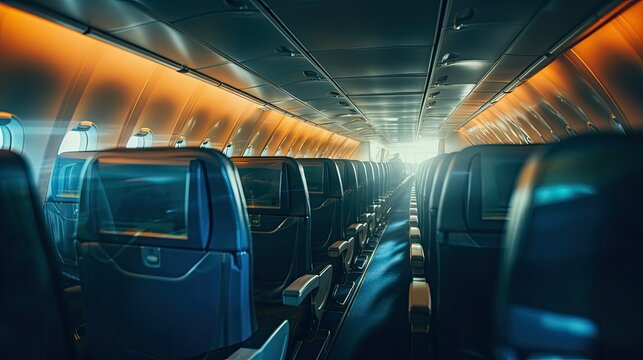 tray blurred aircraft interior